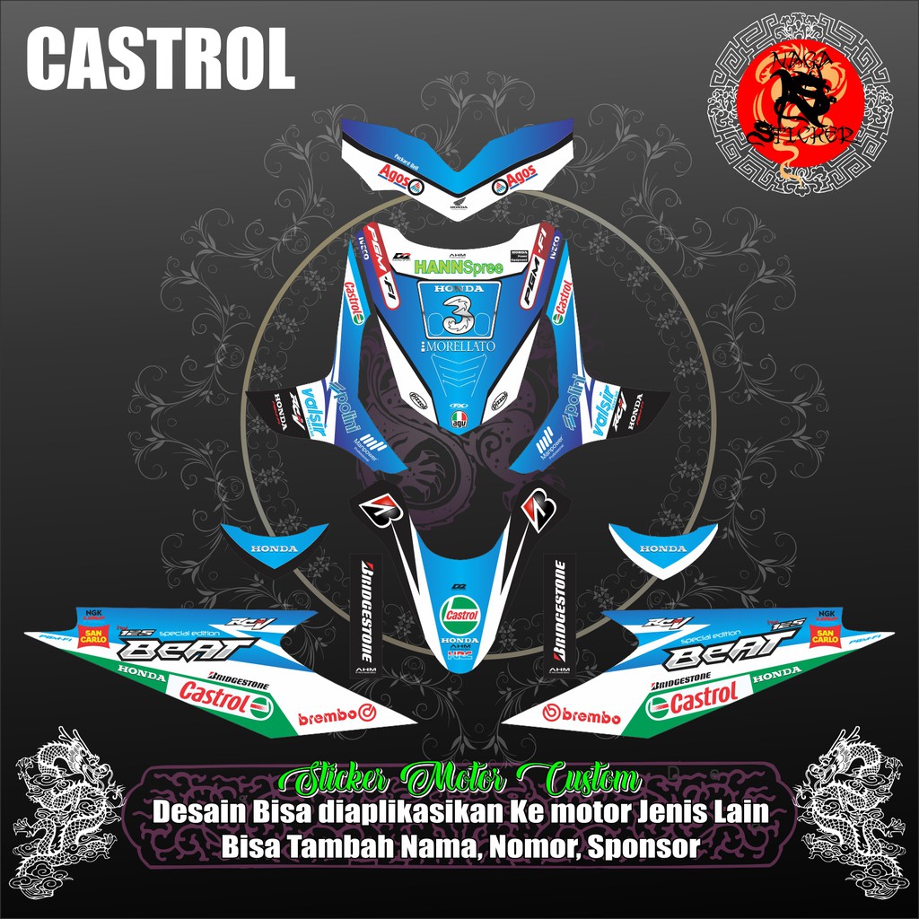 DECAL STICKER HONDA BEAT KARBU CASTROL