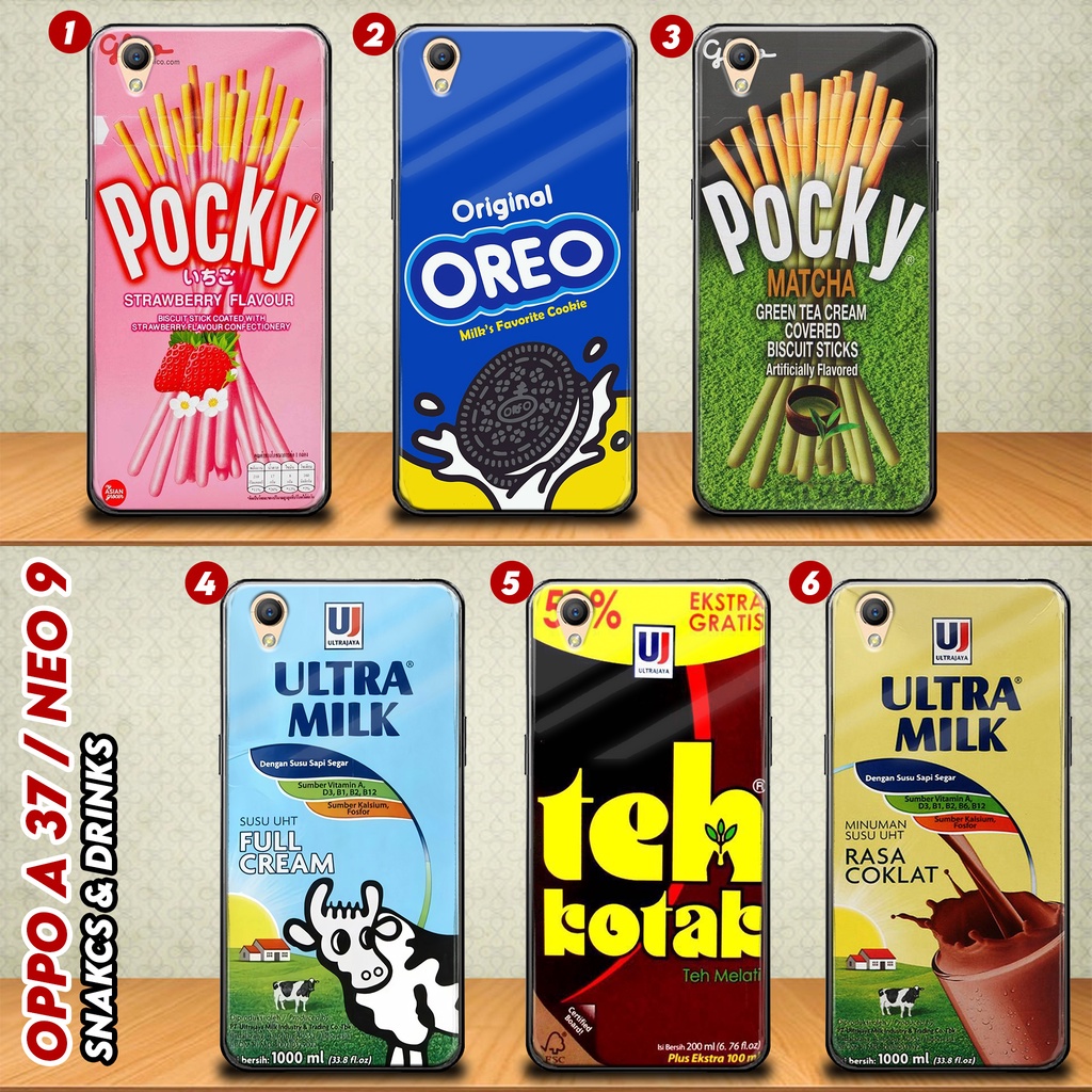 Softcase Kilau (S98) - OPPO A37/ Neo 9 - "Snack n Drink" - Case Casing Handphone Glossy - Pelindung 