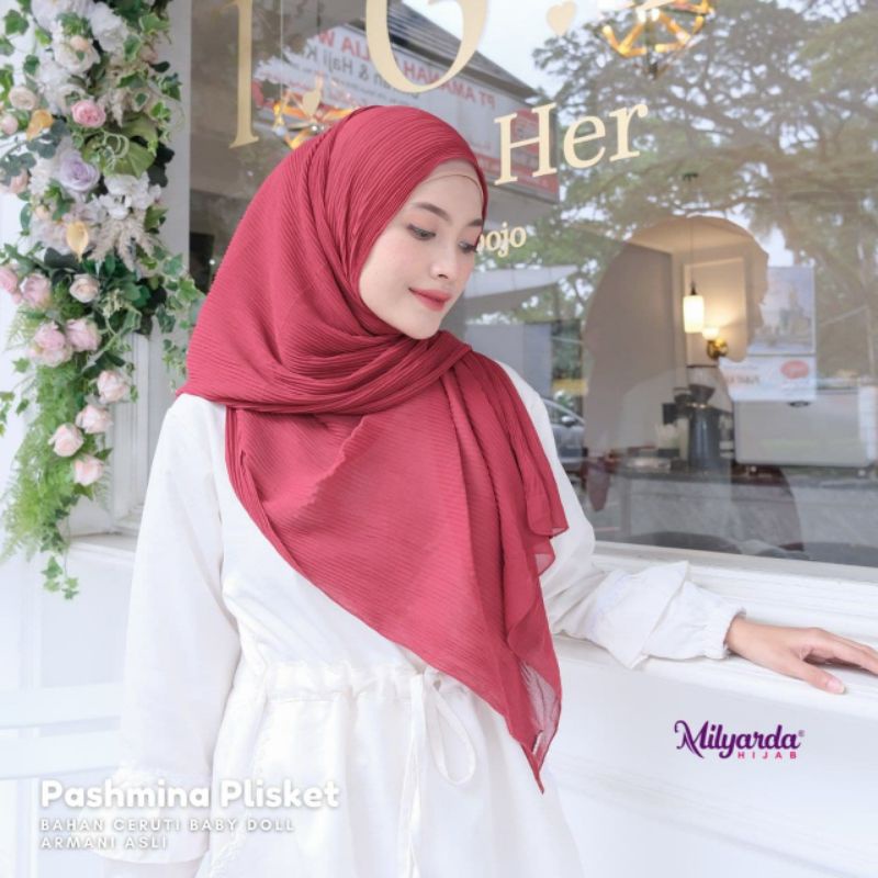 jilbab pashmina plisket premium