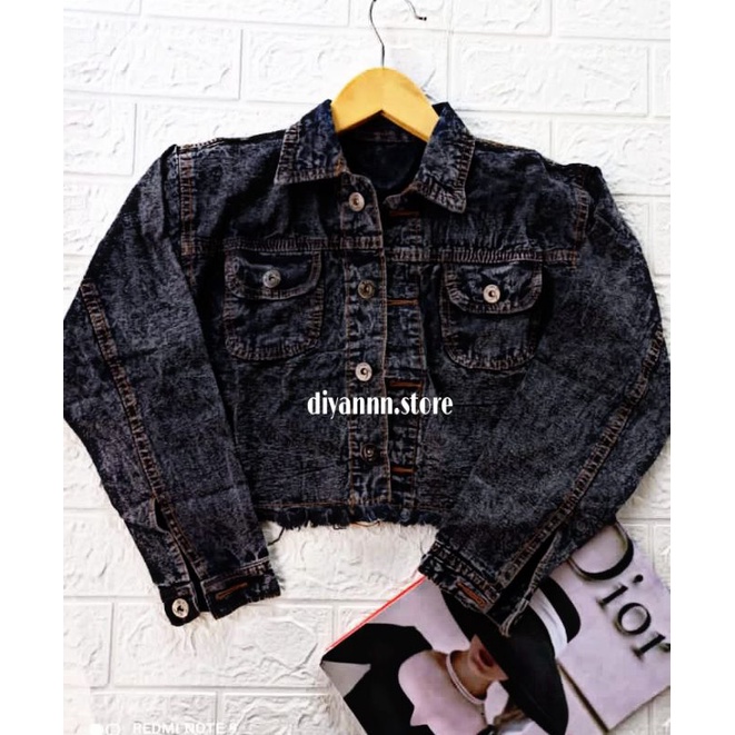 Terbaru Jaket Jeans Crop Wanita / Jaket Cewek Cewe Rawis/ Jacket Jins Denim Murah / Crop Top