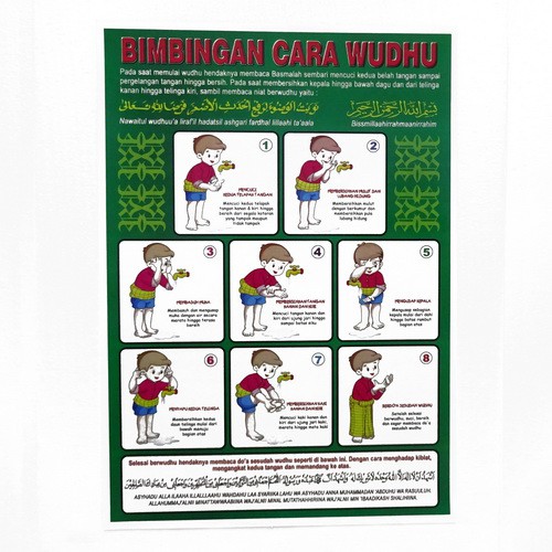 Poster Gambar Bimbingan Cara Wudhu Shopee Indonesia