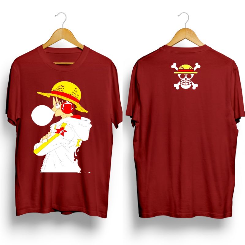 kaos pria/LUFFY HEADPHONE/kaos anime