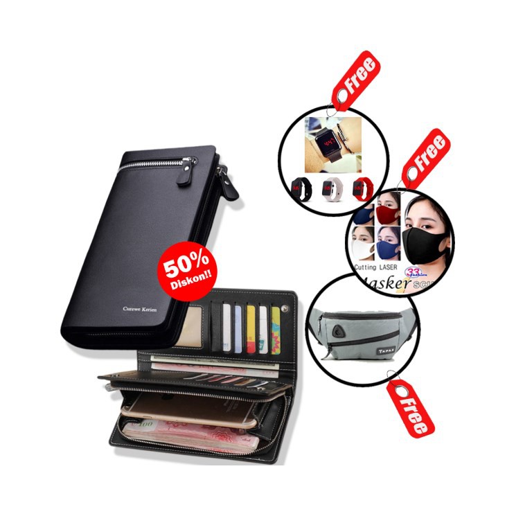 Dompet Branded Panjang Pria Banyak Slot Kartu