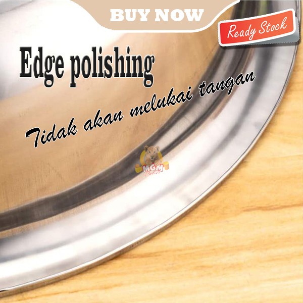 Baskom stainless PREMIUM 40CM TEBAL anti karat baskom dalam serbaguna