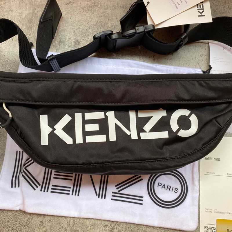 Kenz0 Logo Bumbag Kenz0 Waistbag tas Selempang dada Tas Pinggang Pria Fullset