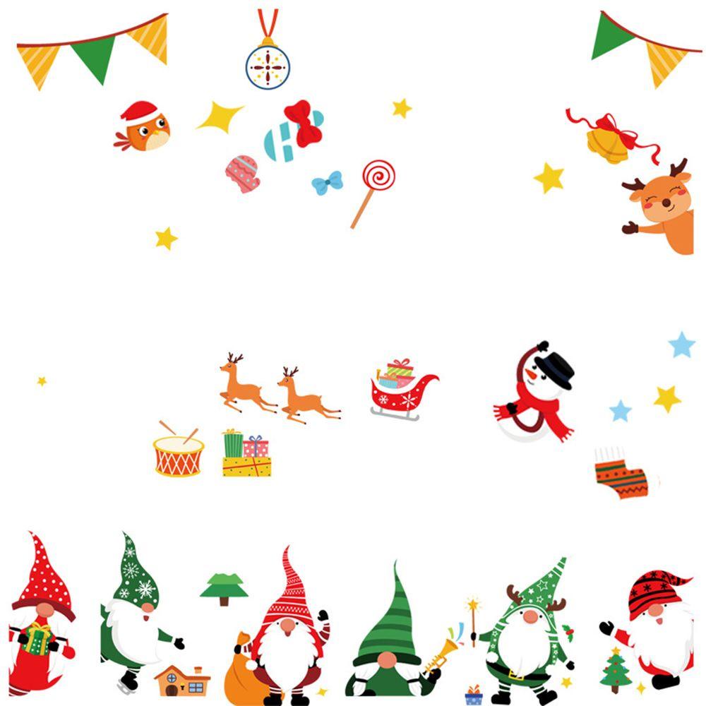 Preva 6lembar Merry Christmas Stiker Jendela Poster Dekorasi Sticker Self Adhesive Santa Claus