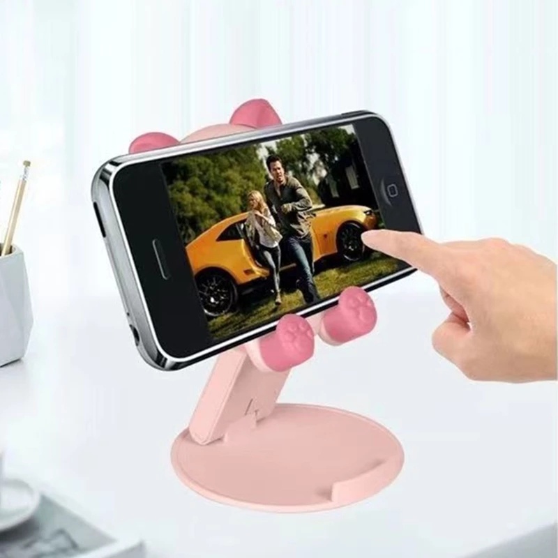 1pc Stand Holder Handphone / Tablet Universal Portable Model Lipat Motif Kartun Lucu