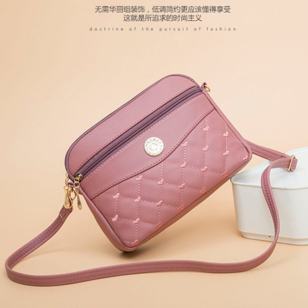 TAS SELEMPANG WANITA PIERA TA245P3 KULIT PINK PREMIUM PESTA FASHION KOREA IMPORT BATAM SLING BAG ORI