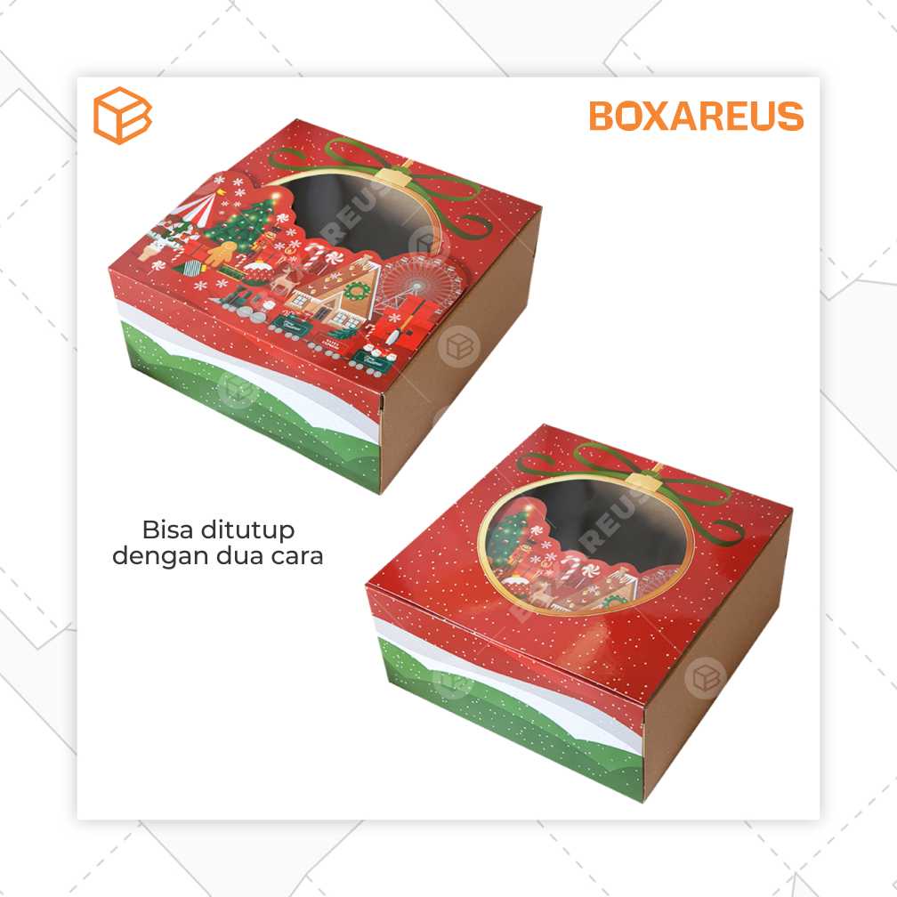 Box Kue Cake Packaging Natal Christmas Hampers Kemasan Kotak Dus Bolu | CB2210 NATAL