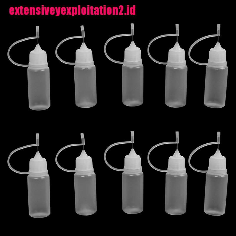 &lt; E2id &amp; &gt; 10pcs Botol Aplikator Lem 10ml DIY