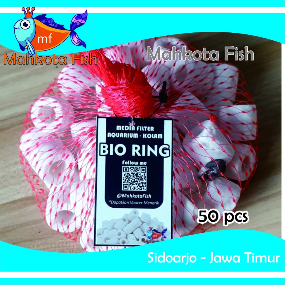 Bio Ring KECIL (1 Kantong / 50 Biji) | Bioring Keramnik | Media Filter Aquarium Aquascape | Media Filter Kolam Ikan