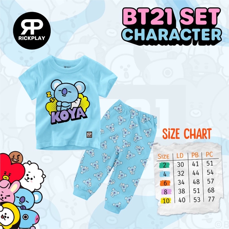 Setelan Anak BT21 Set Rickplay