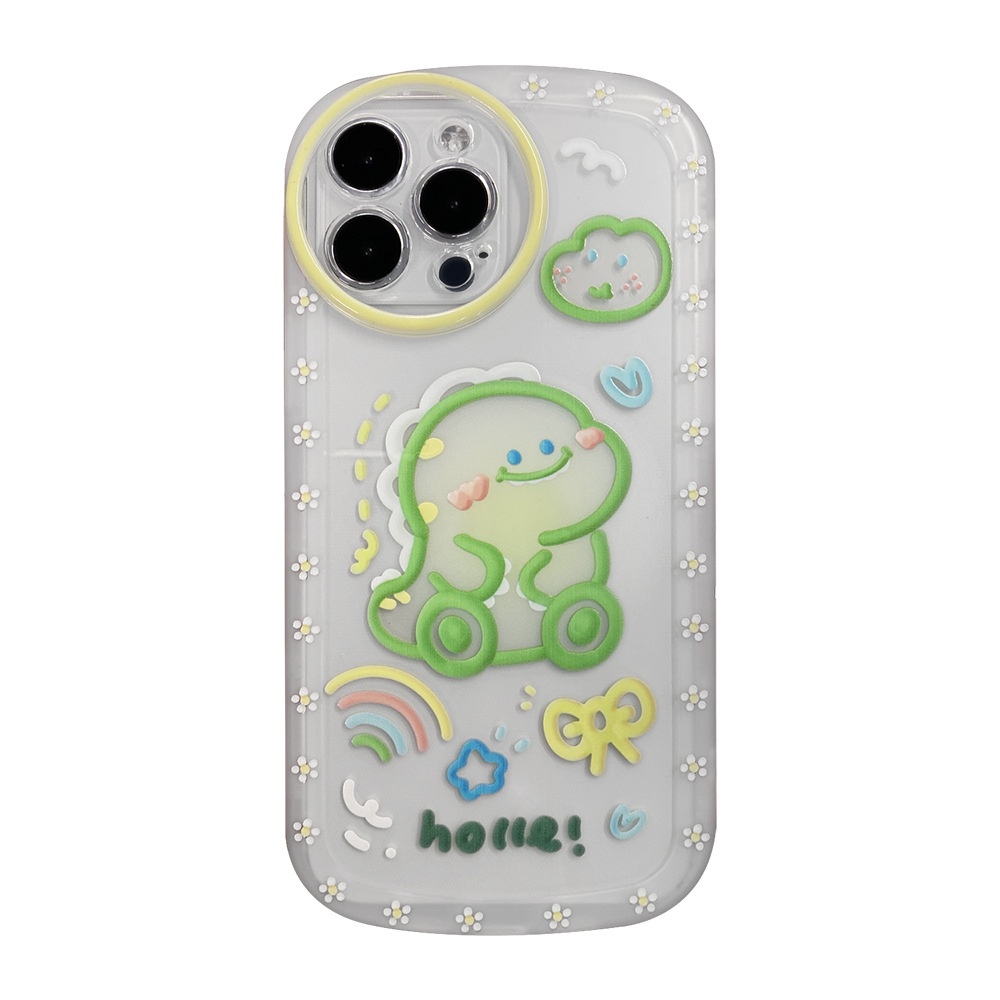 Soft Case Hp Gambar Kartun Dinosaurus Untuk Iphone 7 / 8plus / SE 2020 / 11 / XS / XR / 12 / 13pro