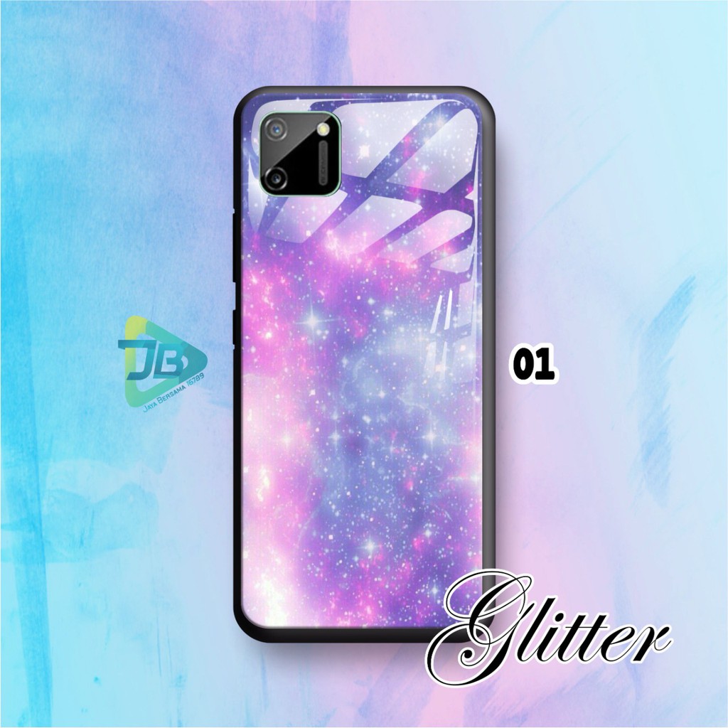 Softcase back case glass KACA GLITTER Samsung A51 M40S A60 A70 A71 JB2472
