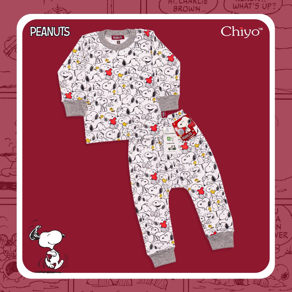 Chiyo Oblong Panjang Celana Panjang Bamboo Print Snoopy