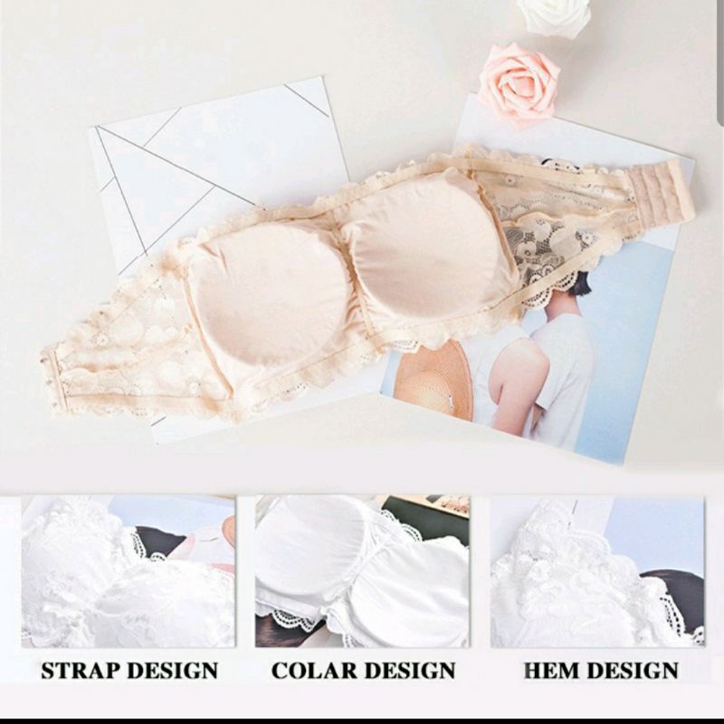 Bra Crop Kemben Renda/Lace Renda Brukat/Import