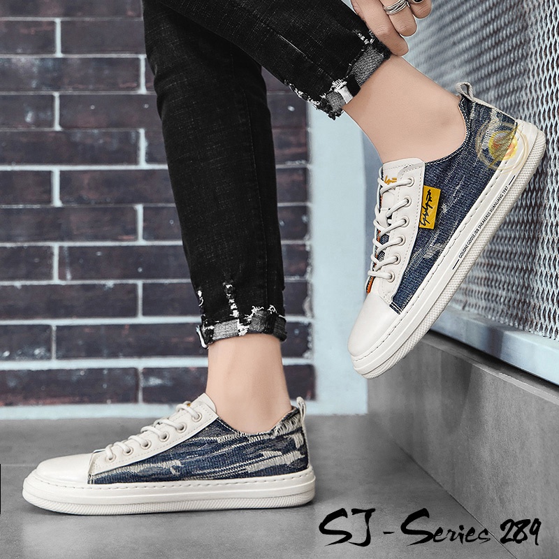 [JWALK] Sepatu Sneakers Pria Motif Jeans Trendy Keren Import Kualitas Premium -289