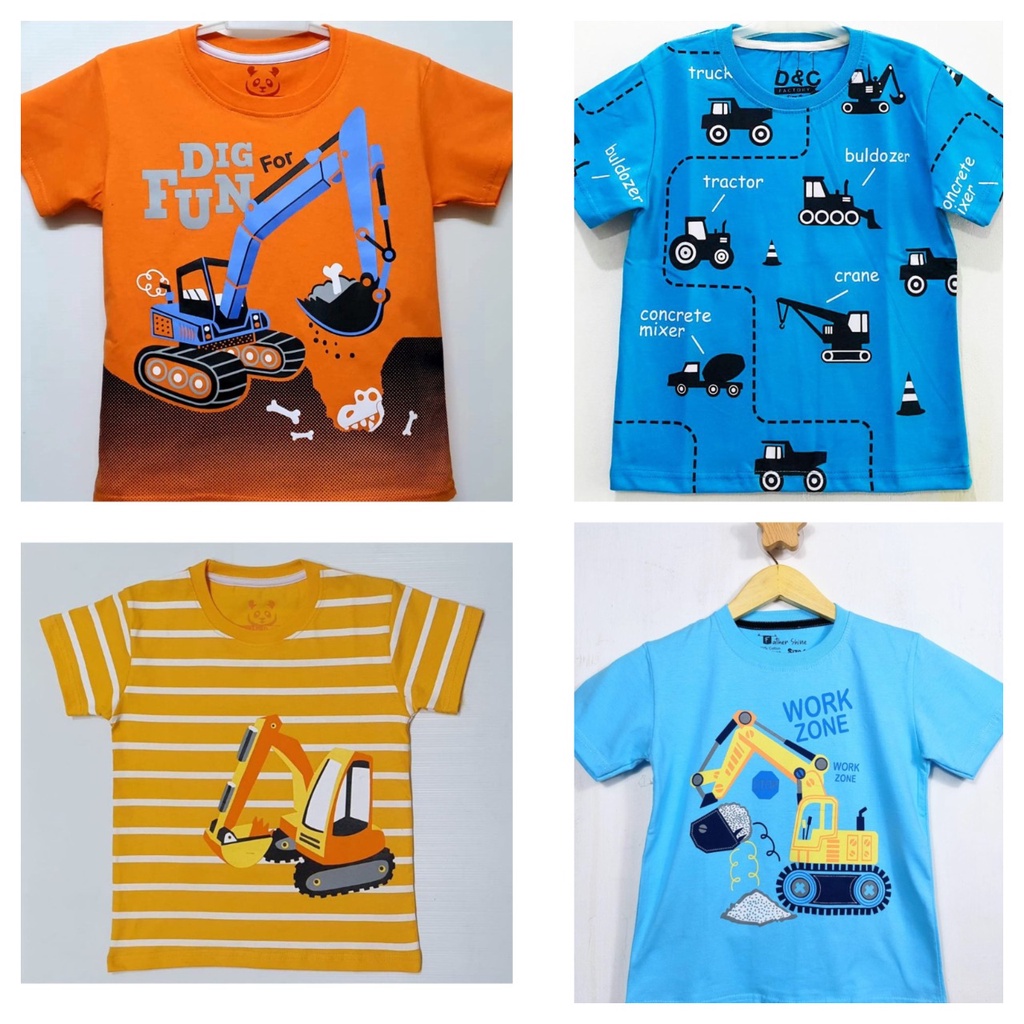 Kaos anak cowo truk bego / kaos mobil keruk / kaos truk beko