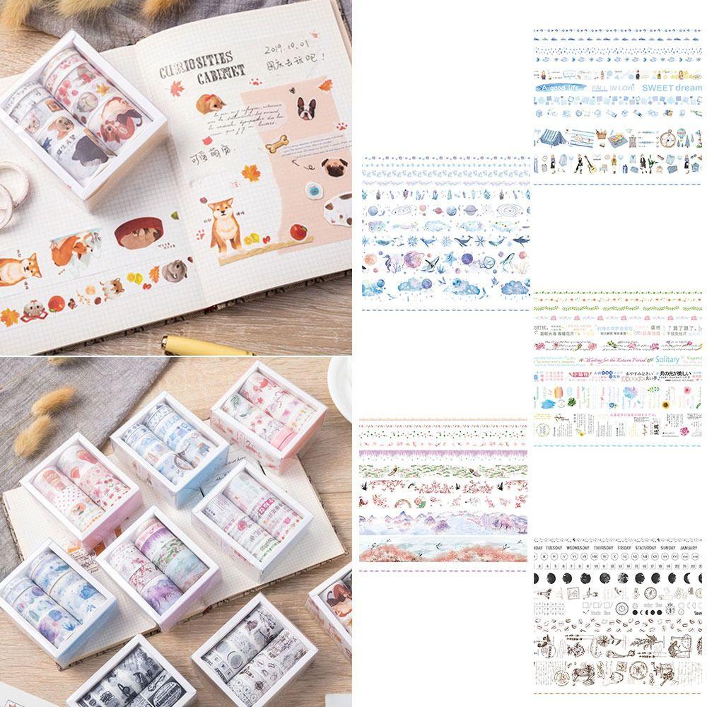 Nanas 10roll/Set Washi Tape Simple Tangan Dekorasi Akun Vintage DIY Stiker