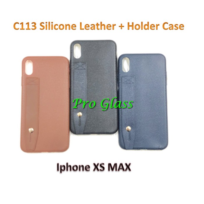 C113 Iphone X / XS / XR / XS MAX Silicone Leather Premium Case + Holder