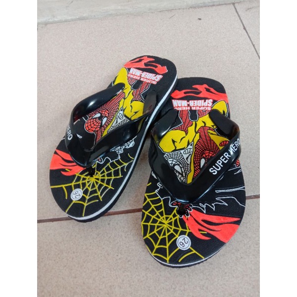 Sandal jepit anak /motip sepiderman