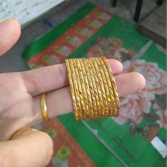 Gelang keroncong anak. Lapis emas 24karat dan kristal, bisa pakai hari hari