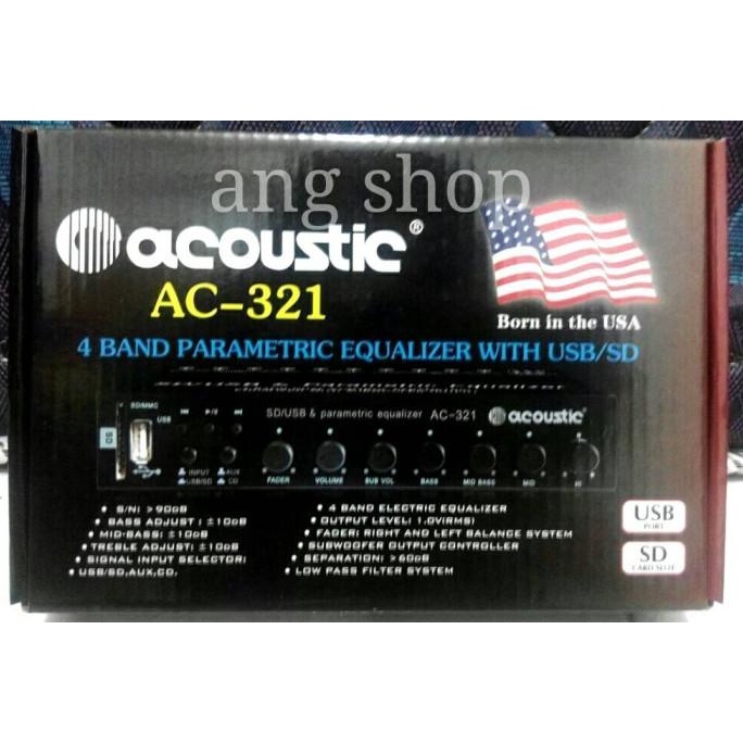 Car Audio Pre Amp Preamp Equalizer Mobil Acoustic AC-321 AC321 AC 321 |100 % Berkualitas