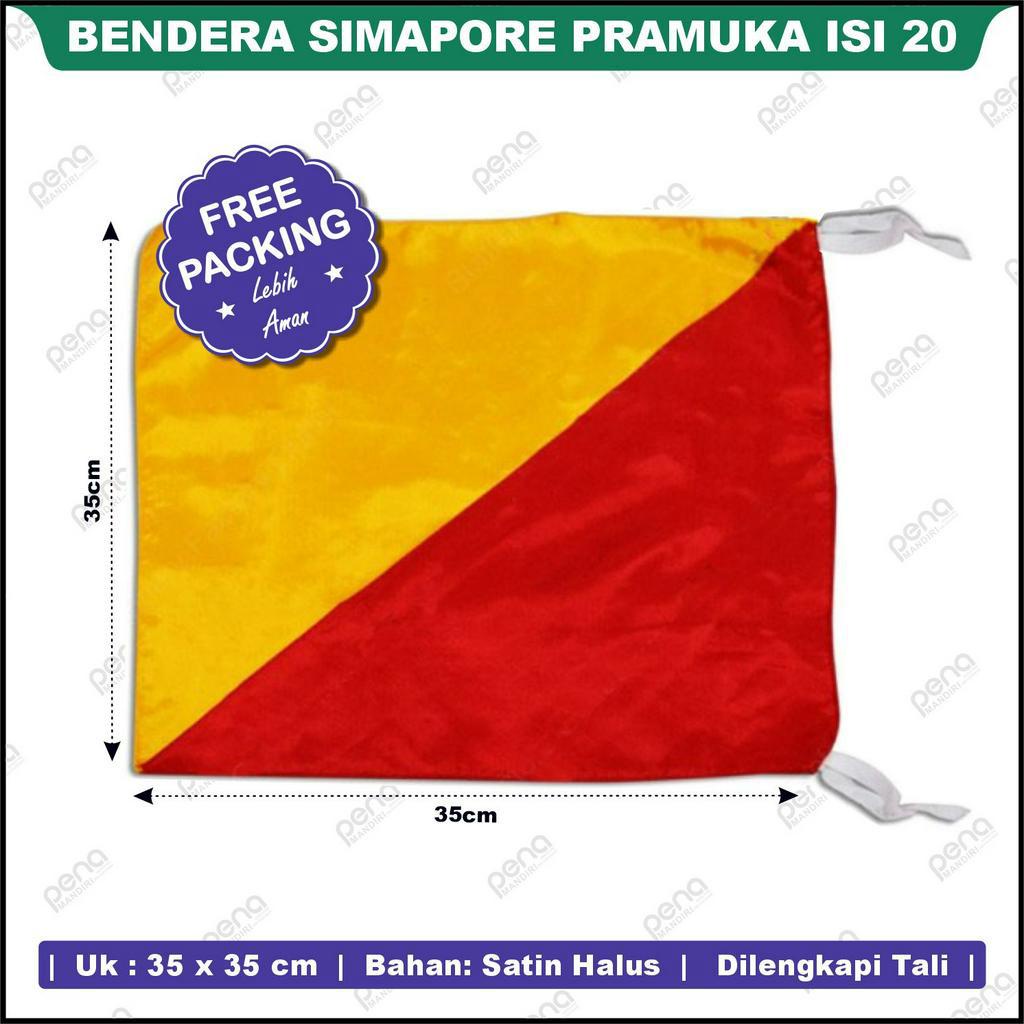 10 Pasang Bendera Simapur - Bendera Semaphore - Bendera Pramuka - Bendera Morse - Bendera Isyarat Isi 20