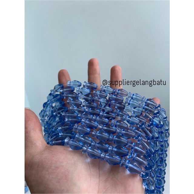 manik ujung kepala tasbih GUCI BLUE QUARTZ aksesori kalung gelang 10mm