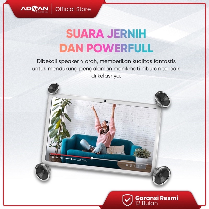 Advan Tab VX 8GB / 128GB 10,4 inch Tiger T618 Android 11 Garansi Resmi