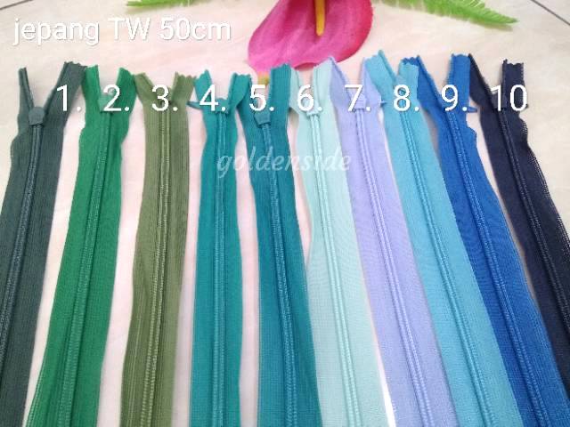 [seri biru] Resleting/Risleting /Zipper jepang murah 50cm / 20&quot; satuan