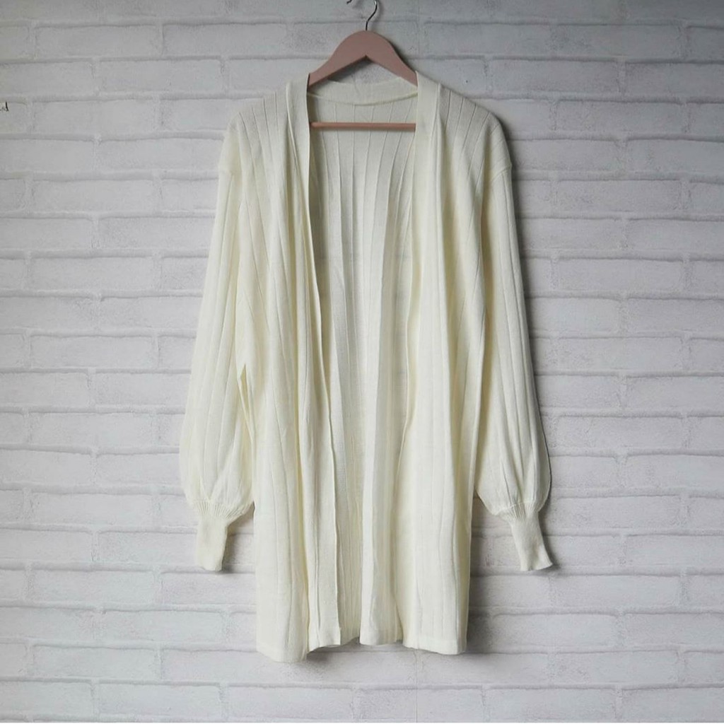 REVITA LONG CARDI KNIT-Broken white