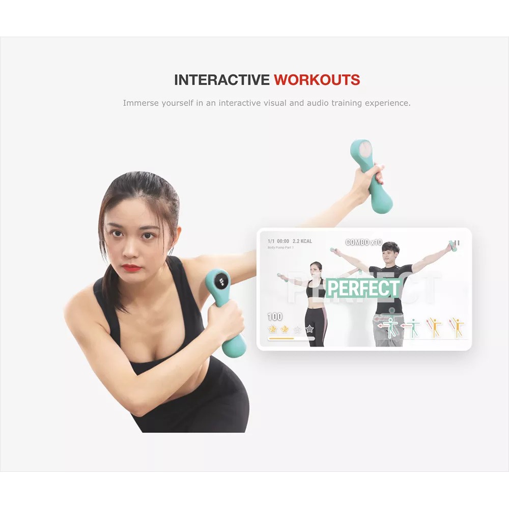 XIAOMI Move It Beat - Smart Version Dumbbells 0.75KG - Set of 2pcs - Dumbel Pintar XIAOMI 0.75KG