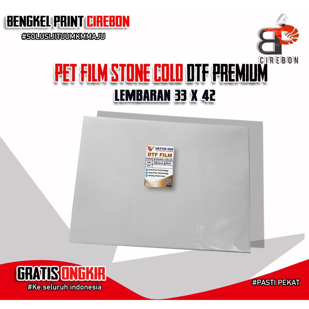 

Kertas Transfer PET stone cold Lembaran/Sheet | PET FILM DTF CIREBON | Bengkel print cirebon