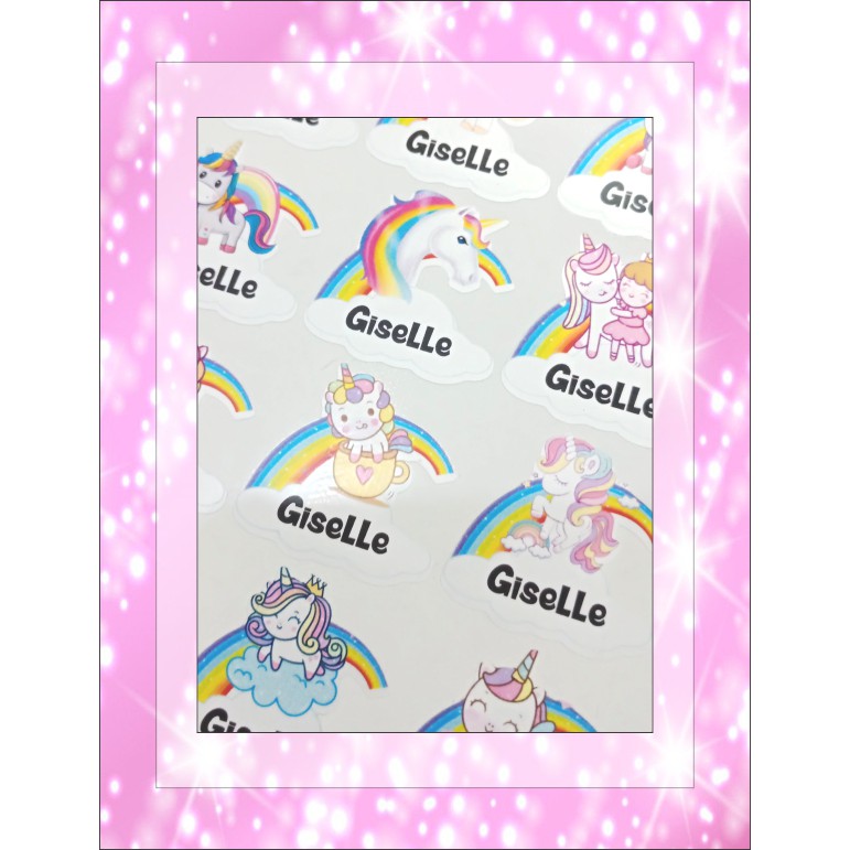 

Sticker Label Nama Waterproof Karakter Lucu - Unicorn