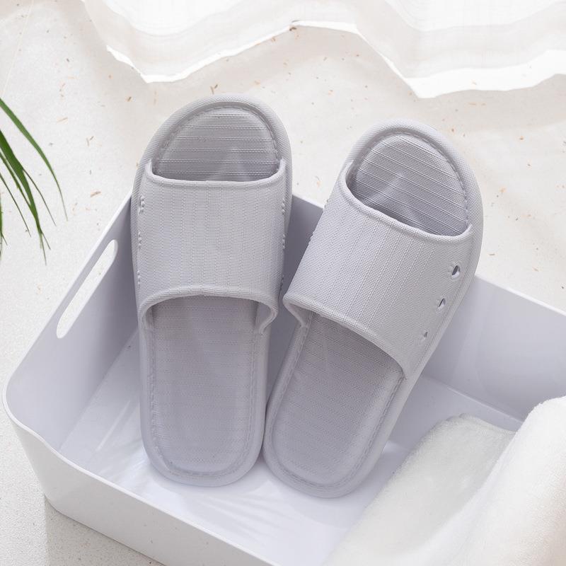 HC Sandal Slop Karet Polos 6500 Sendal Rumah Berkualitas Motif Garis Zigzag Sendal Kamar Mandi EVA Empuk Sendal Karet Couple Garis Home Slipper Anti Slip Wanita Pria Gaya Korea Murah Import-ABU