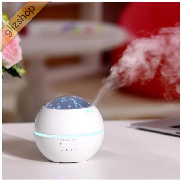 Air Humidifier ultrasonic Led proyektor/difuser/Oil Aromatherapy murah