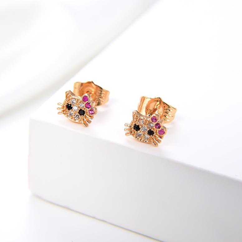 TMR.28Jl22p | HYL JEWELRY Anting titanium emas batu bata korea tusuk 50e