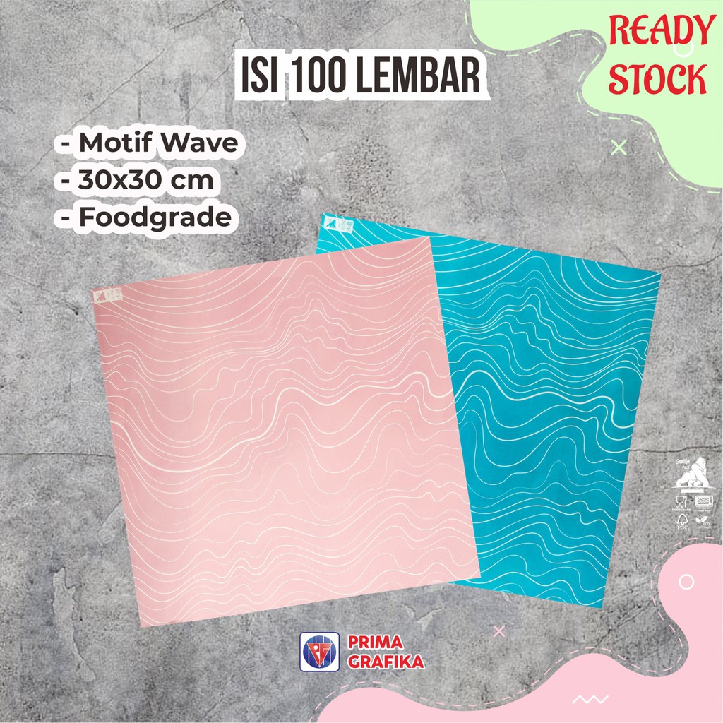 

READY STOCK Kertas Roti/Fashion Cute Motif Wave - Wrapping Paper Kertas Bungkus Gorilla Pack