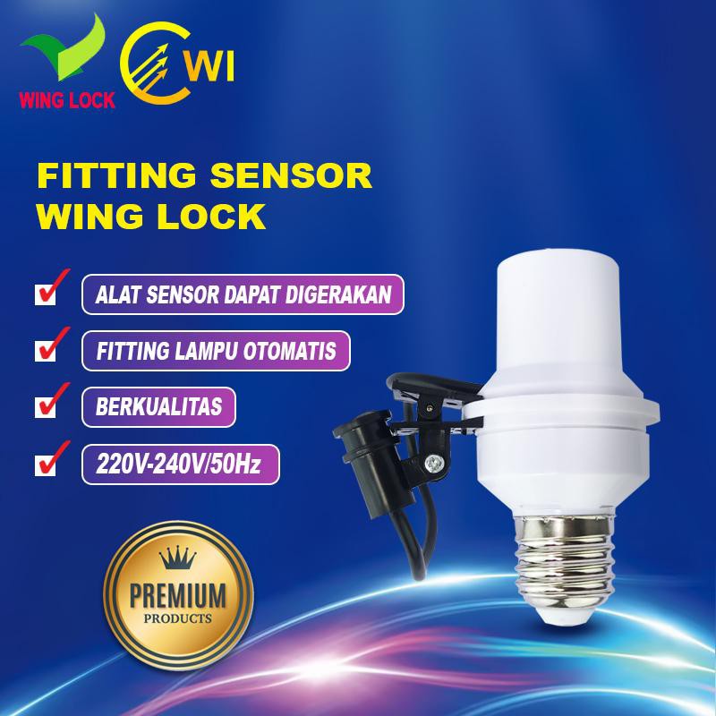 Fitting Lampu Sensor Cahaya Wing Lock / Light / Fitting Sensor WL-212