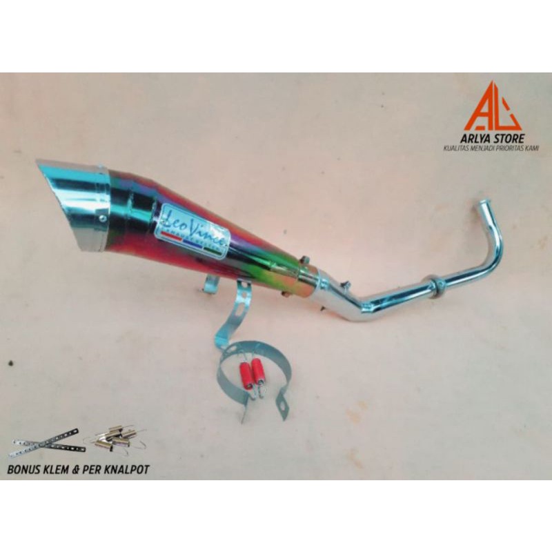 KNALPOT RACING SUPRA X125-KARISMA LEOVINCE RAINBOW PELANGI