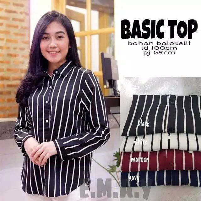 Kemeja Salur Stripy Wanita