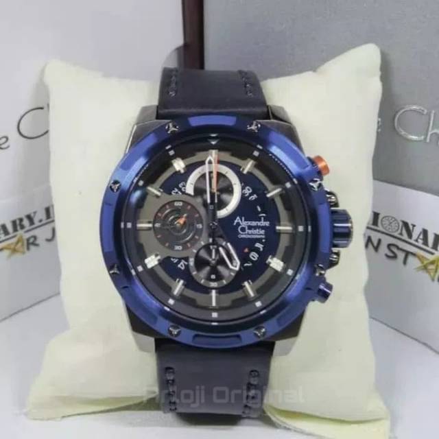 JAM TANGAN PRIA ALEXANDRE CHRISTIE AC 6506 BLACK BLUE. GARANSI RESMI 1TAHUN