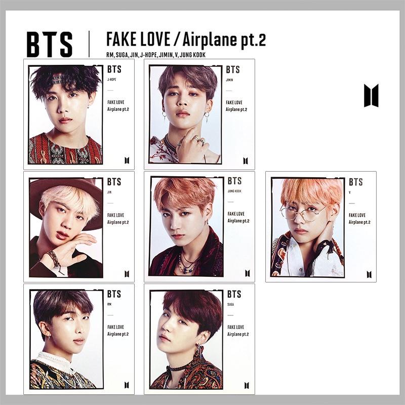 7pcs Kartu Lomo Foto Palsu BTS Bangtan Boys LOVE Ukuran Kecil