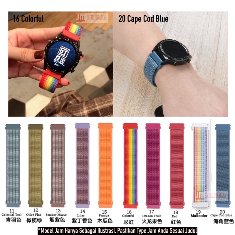 Tali Jam 22mm Sport Loop Watch Strap Untuk Xiaomi Huami Amazfit GTR 47mm / Stratos 3