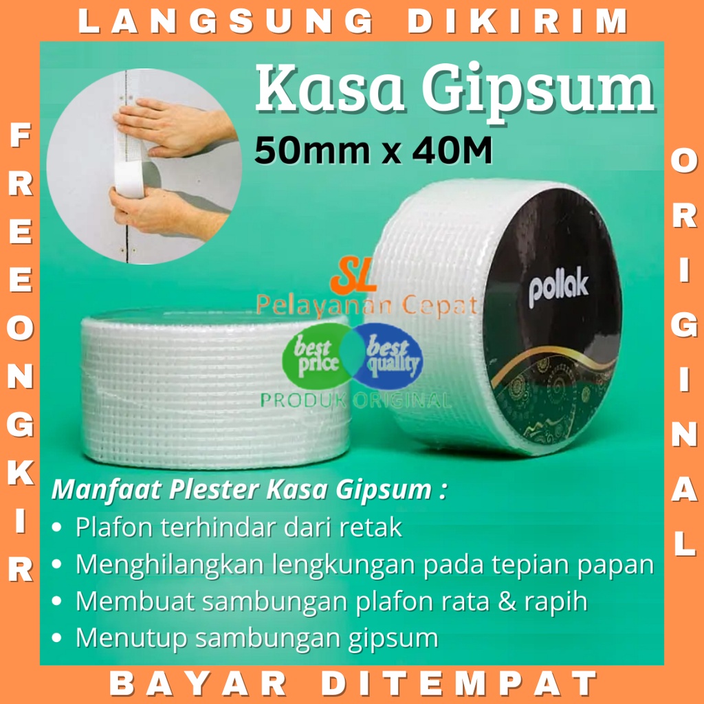 Kasa Gipsum Plafon Perekat Sambungan Gypsum Plafon Retak Jaring Plester Perban Gypsum Fiber Glass