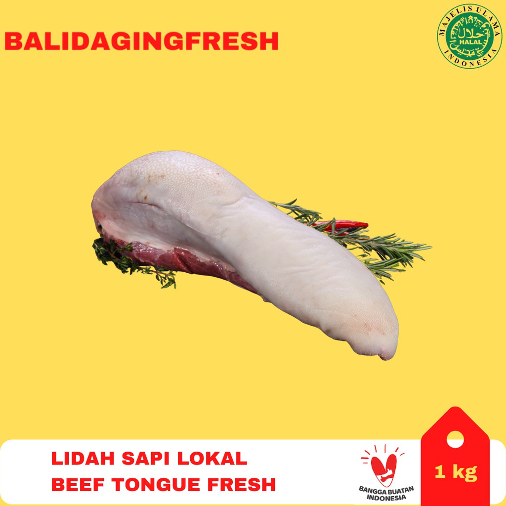 Daging Lidah Sapi 1 kg / Beef Tongue / Lidah Sapi Lokal