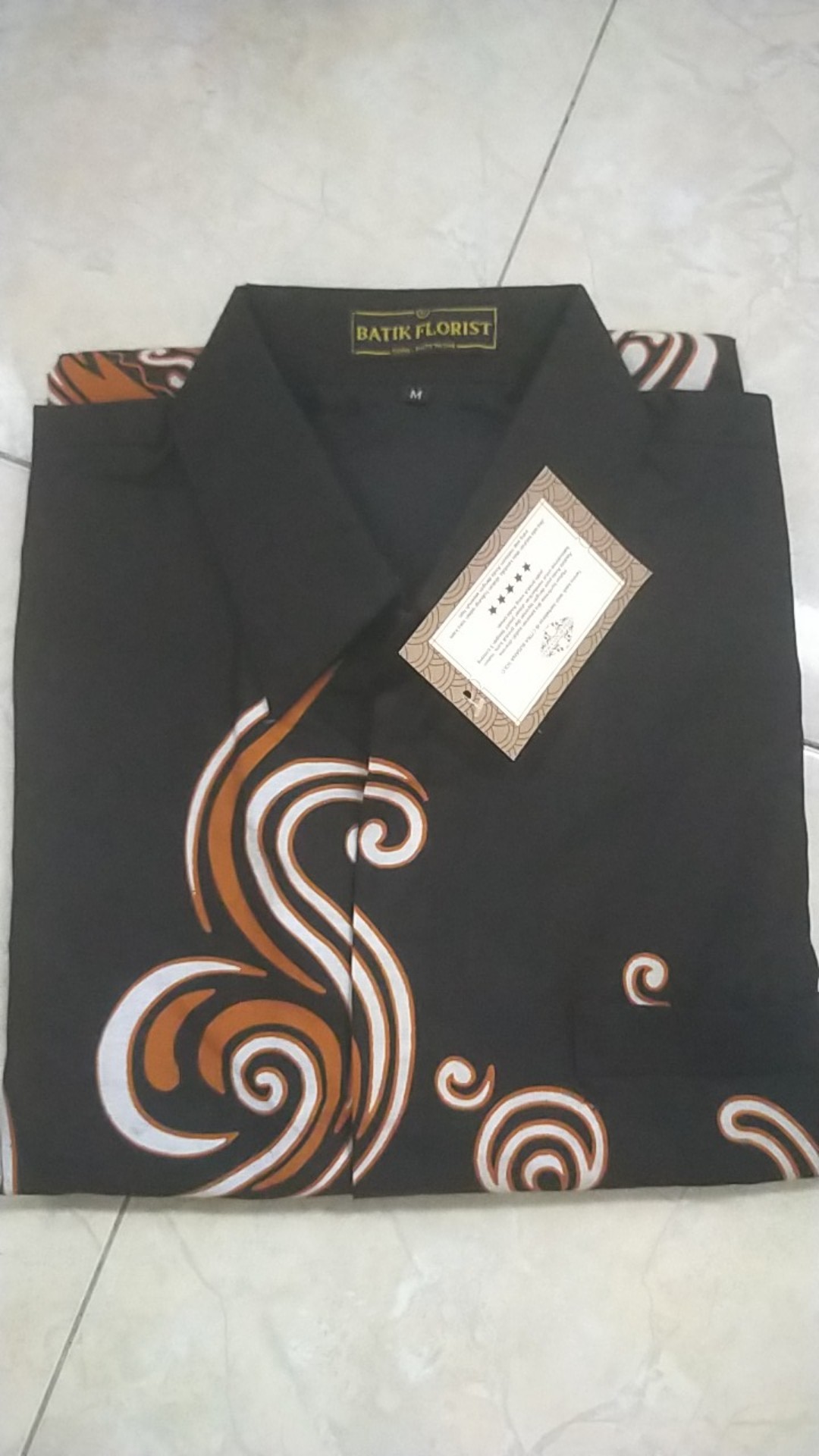 Batik Solo Aroma Kopi Pendek Kemeja Pria Katun Halus Sragenan Full Furing