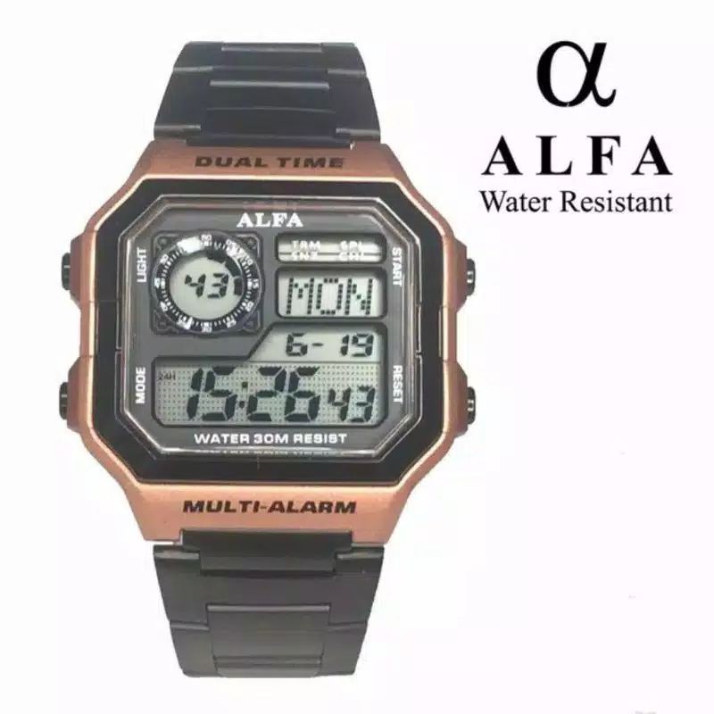 JAM ALFA ORIGINAL RANTAI STAINLIS STEEL DIGITAL