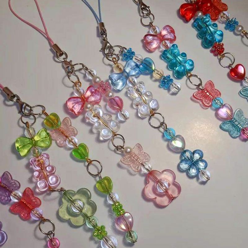 gummy bear beads keychain